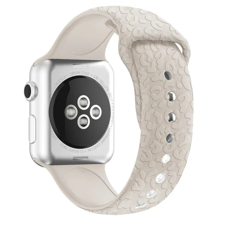 สายรัดนาฬิกาซิลิโคนลายลายเสือดาว สำหรับ Apple Watch Series, 7 41 มม. / 6&SE&5&4 40 มม. / 3&2&1 38 มม., 7 45 มม. / 6&SE&5&4 44 มม. / 3&2&1 42 มม.