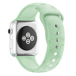สายรัดนาฬิกาซิลิโคนลายใบโคลเวอร์สี่แฉก สำหรับ Apple Watch Series, 7 45 มม. / 6&SE&5&4 44 มม. / 3&2&1 42 มม., 7 41 มม. / 6&SE&5&4 40 มม. / 3&2&1 38 มม.