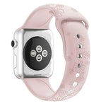 สายรัดนาฬิกาซิลิโคนลายใบโคลเวอร์สี่แฉก สำหรับ Apple Watch Series, 7 45 มม. / 6&SE&5&4 44 มม. / 3&2&1 42 มม., 7 41 มม. / 6&SE&5&4 40 มม. / 3&2&1 38 มม.
