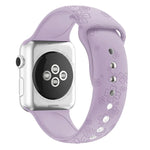 สายรัดนาฬิกาซิลิโคนลายใบโคลเวอร์สี่แฉก สำหรับ Apple Watch Series, 7 45 มม. / 6&SE&5&4 44 มม. / 3&2&1 42 มม., 7 41 มม. / 6&SE&5&4 40 มม. / 3&2&1 38 มม.