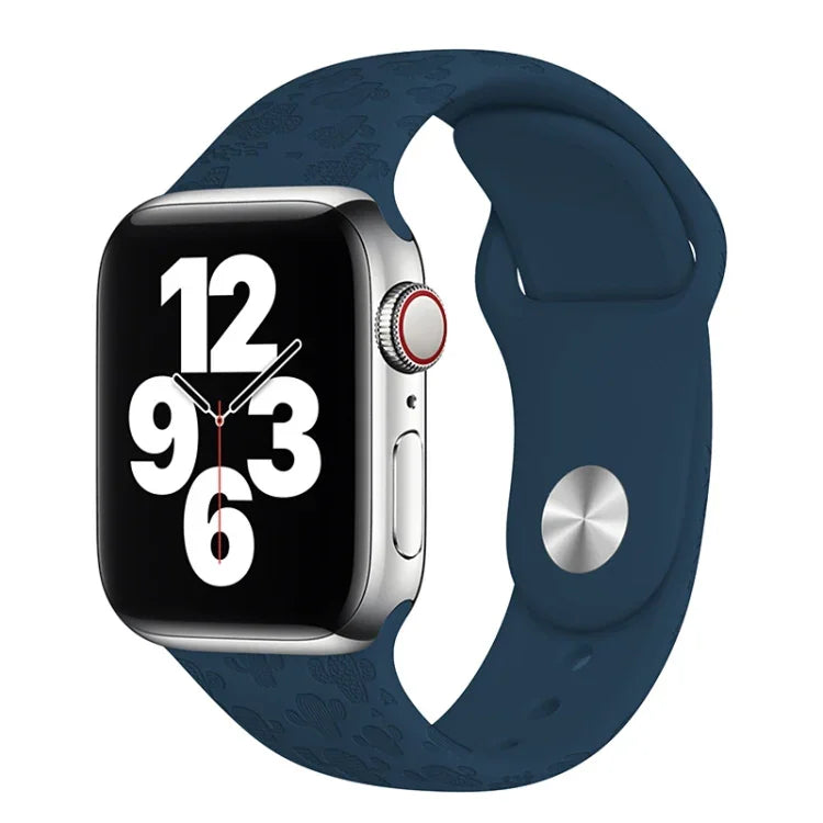 สายรัดนาฬิกาซิลิโคนลายต้นกระบองเพชร สำหรับ Apple Watch Series, 7 41 มม. / 6&SE&5&4 40 มม. / 3&2&1 38 มม., 7 45 มม. / 6&SE&5&4 44 มม. / 3&2&1 42 มม.