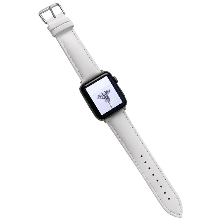 สายรัดนาฬิกาหนังเงางาม สำหรับ Apple Watch Series, 7 41 มม. / 6&SE&5&4 40 มม. / 3&2&1 38 มม., 7 45 มม. / 6&SE&5&4 44 มม. / 3&2&1 42 มม.