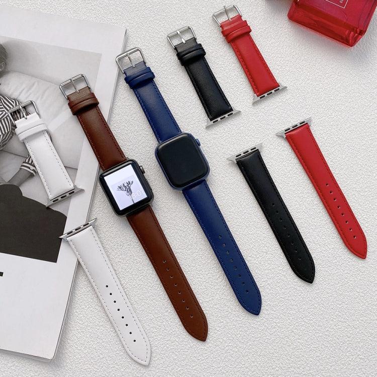 สายรัดนาฬิกาหนังเงางาม สำหรับ Apple Watch Series, 7 41 มม. / 6&SE&5&4 40 มม. / 3&2&1 38 มม., 7 45 มม. / 6&SE&5&4 44 มม. / 3&2&1 42 มม.