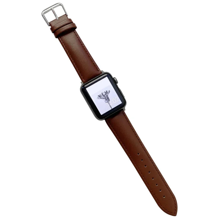 สายรัดนาฬิกาหนังเงางาม สำหรับ Apple Watch Series, 7 41 มม. / 6&SE&5&4 40 มม. / 3&2&1 38 มม., 7 45 มม. / 6&SE&5&4 44 มม. / 3&2&1 42 มม.