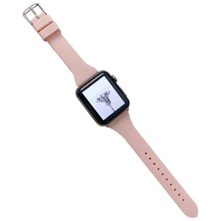 สายซิลิโคนขนาดเอวเล็กสำหรับ Apple Watch Series, 7 41mm / 6&SE&5&4 40mm / 3&2&1 38mm, 7 45mm / 6&SE&5&4 44mm / 3&2&1 42mm
