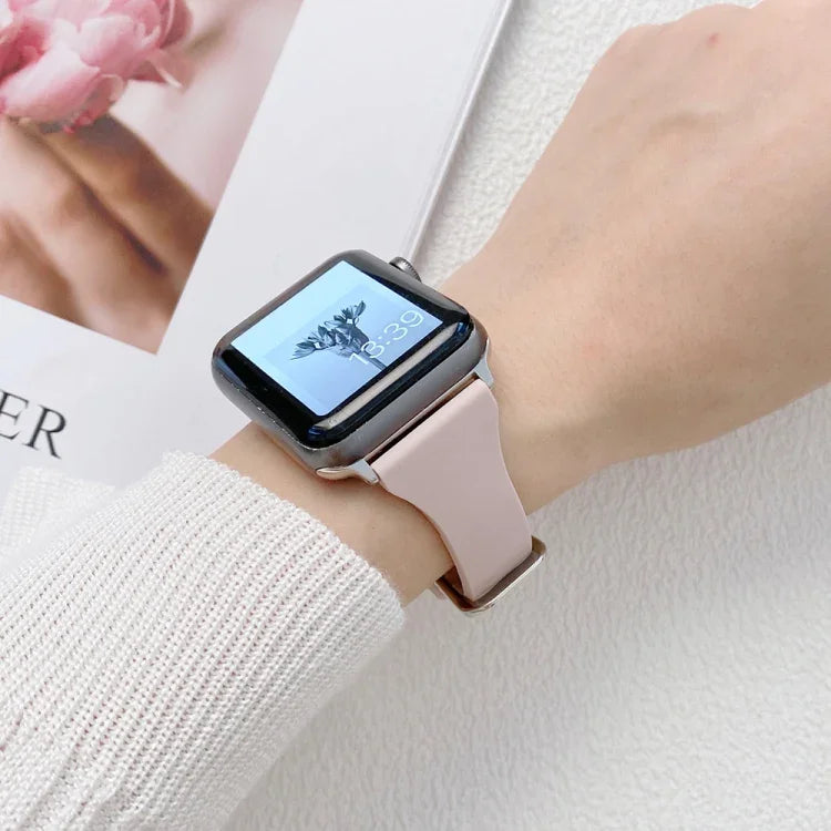 สายซิลิโคนขนาดเอวเล็กสำหรับ Apple Watch Series, 7 41mm / 6&SE&5&4 40mm / 3&2&1 38mm, 7 45mm / 6&SE&5&4 44mm / 3&2&1 42mm