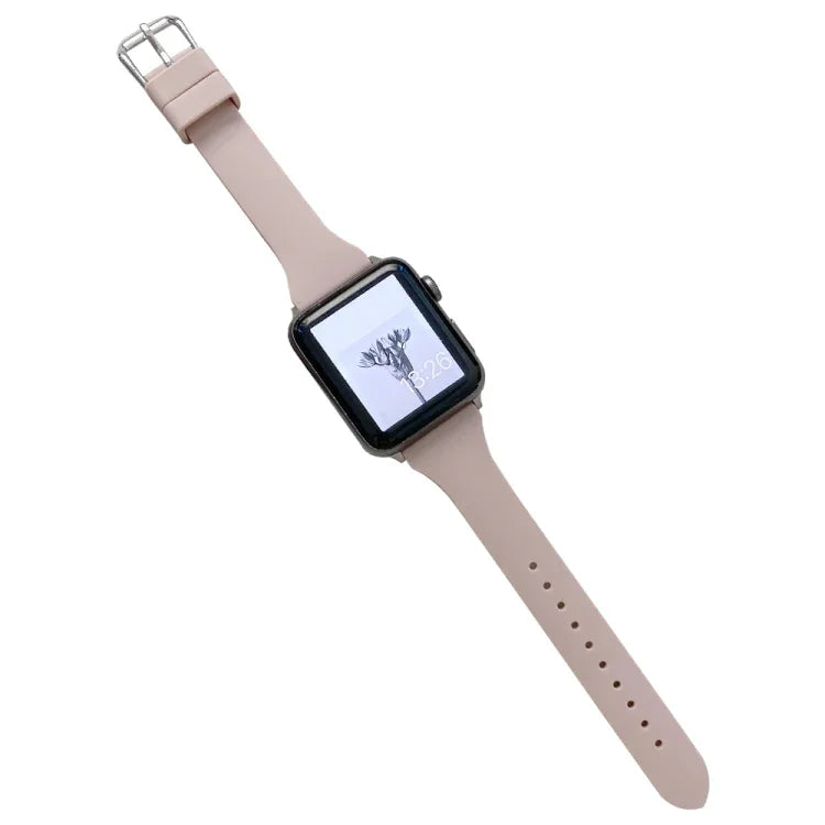 สายซิลิโคนขนาดเอวเล็กสำหรับ Apple Watch Series, 7 41mm / 6&SE&5&4 40mm / 3&2&1 38mm, 7 45mm / 6&SE&5&4 44mm / 3&2&1 42mm