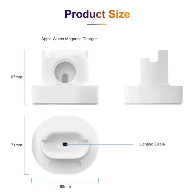 A001 ที่วางชาร์จซิลิโคน 3 ใน 1 สำหรับ iPhone / iWatch / AirPods