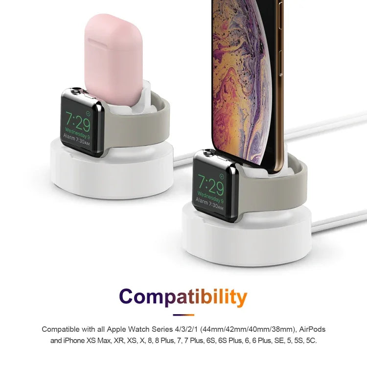 A001 ที่วางชาร์จซิลิโคน 3 ใน 1 สำหรับ iPhone / iWatch / AirPods