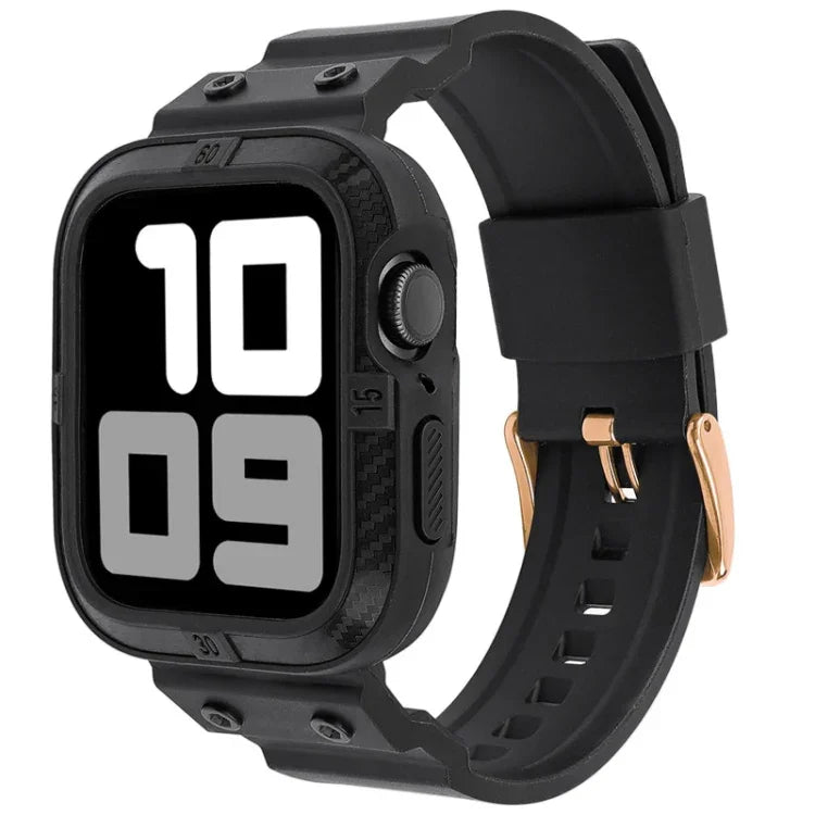 สายสปอร์ตคาร์บอนไฟเบอร์แบบบูรณาการสำหรับ Apple Watch Series, 7 41mm / 6&SE&5&4 40mm / 3&2&1 38mm, 7 45mm / 6&SE&5&4 44mm / 3&2&1 42mm