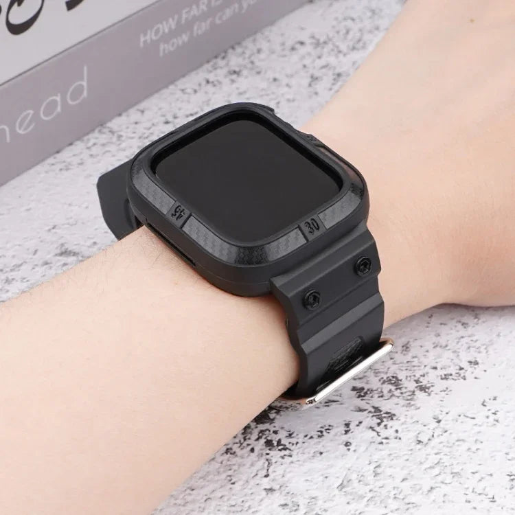 สายสปอร์ตคาร์บอนไฟเบอร์แบบบูรณาการสำหรับ Apple Watch Series, 7 41mm / 6&SE&5&4 40mm / 3&2&1 38mm, 7 45mm / 6&SE&5&4 44mm / 3&2&1 42mm