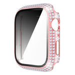 เคส PC เพชร + กระจกนิรภัยสำหรับ Apple Watch Series 7 41 มม. 7 45 มม.