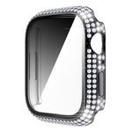 เคส PC เพชร + กระจกนิรภัยสำหรับ Apple Watch Series 7 41 มม. 7 45 มม.