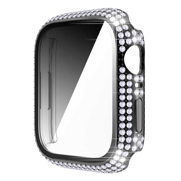 เคส PC เพชร + กระจกนิรภัยสำหรับ Apple Watch Series 7 41 มม. 7 45 มม.