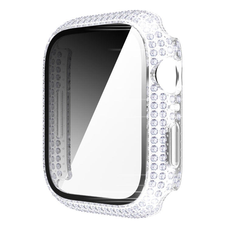 เคส PC เพชร + กระจกนิรภัยสำหรับ Apple Watch Series 7 41 มม. 7 45 มม.