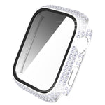 เคส PC เพชร + กระจกนิรภัยสำหรับ Apple Watch Series 7 41 มม. 7 45 มม.