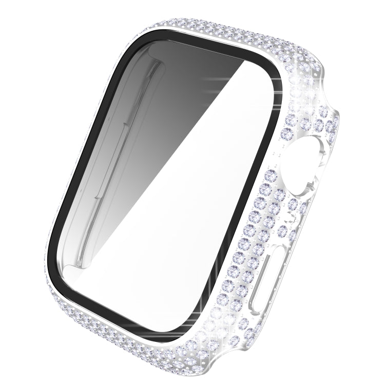 เคส PC เพชร + กระจกนิรภัยสำหรับ Apple Watch Series 7 41 มม. 7 45 มม.