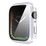 เคส PC เพชร + กระจกนิรภัยสำหรับ Apple Watch Series 7 41 มม. 7 45 มม.