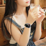 เคส PC เพชร + กระจกนิรภัยสำหรับ Apple Watch Series 7 41 มม. 7 45 มม.