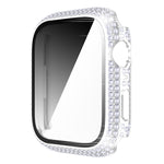 เคส PC เพชร + กระจกนิรภัยสำหรับ Apple Watch Series 7 41 มม. 7 45 มม.