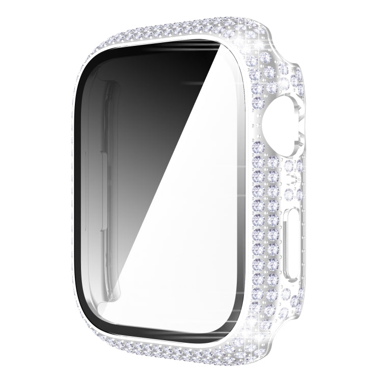 เคส PC เพชร + กระจกนิรภัยสำหรับ Apple Watch Series 7 41 มม. 7 45 มม.