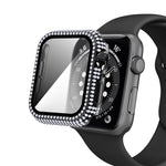 เคส PC เพชร + กระจกนิรภัยสำหรับ Apple Watch Series 6&SE&5&4 40 มม. 6&SE&5&4 44 มม.