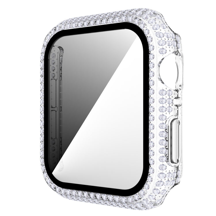 เคส PC เพชร + กระจกนิรภัยสำหรับ Apple Watch Series 6&SE&5&4 40 มม. 6&SE&5&4 44 มม.