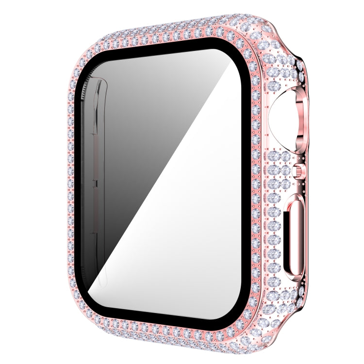 เคส PC เพชร + กระจกนิรภัยสำหรับ Apple Watch Series 6&SE&5&4 40 มม. 6&SE&5&4 44 มม.