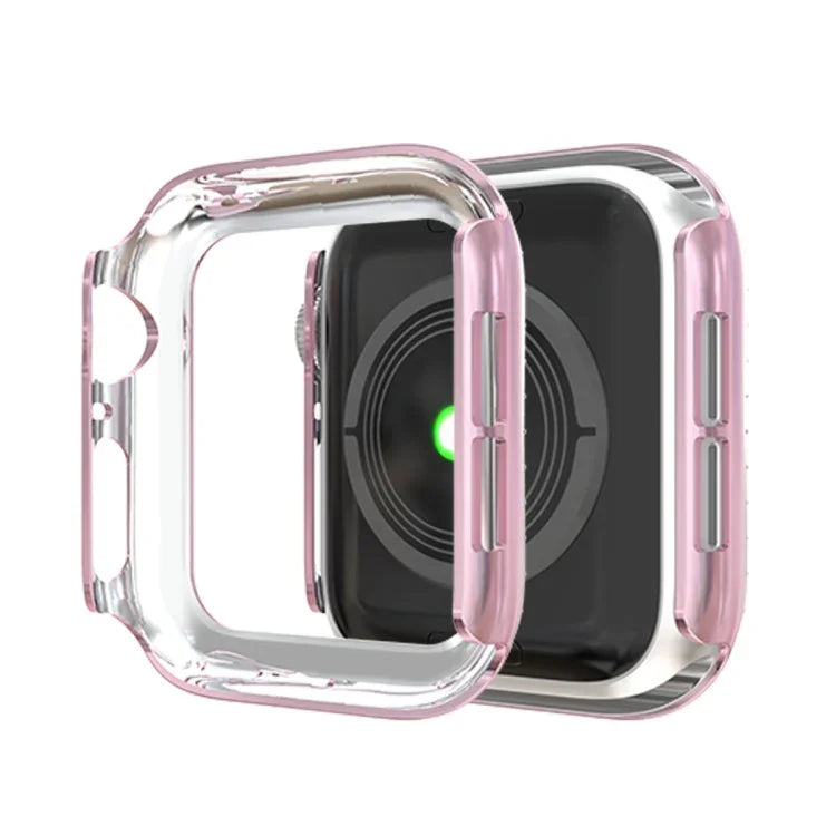 เคสเรือนนาฬิกา PC ประดับเพชรสองแถวสำหรับ Apple Watch Series, 7 41mm, 7 45mm