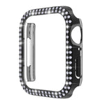 เคสเรือนนาฬิกา PC ประดับเพชรสองแถวสำหรับ Apple Watch Series, 7 41mm, 7 45mm