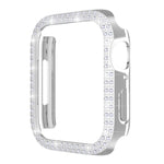 เคสเรือนนาฬิกา PC ประดับเพชรสองแถวสำหรับ Apple Watch Series, 7 41mm, 7 45mm