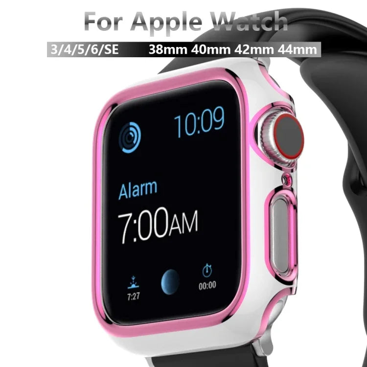 เคส PC ชุบอิเล็กโทรพลาติงสองสีสำหรับ Apple Watch Series 6&SE&5&4 40 มม. 6&SE&5&4 44 มม.