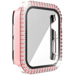 เคส PC เพชรสองแถว + กระจกนิรภัยสำหรับ Apple Watch Series 6&SE&5&4 40 มม. 6&SE&5&4 44 มม. 6&SE&5&4 40 มม. / 3&2&1 38 มม.