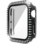 เคส PC เพชรสองแถว + กระจกนิรภัยสำหรับ Apple Watch Series 6&SE&5&4 40 มม. 6&SE&5&4 44 มม. 6&SE&5&4 40 มม. / 3&2&1 38 มม.