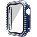 เคส PC เพชรสองแถว + กระจกนิรภัยสำหรับ Apple Watch Series 6&SE&5&4 40 มม. 6&SE&5&4 44 มม. 6&SE&5&4 40 มม. / 3&2&1 38 มม.