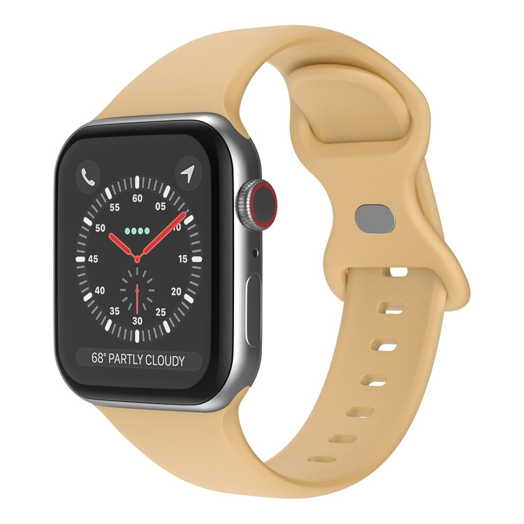 สายรัดนาฬิกาซิลิโคนหัวเข็มขัดผีเสื้อ ขนาด: S สำหรับ Apple Watch Series, 7 41mm / 6&SE&5&4 40mm / 3&2&1 38mm