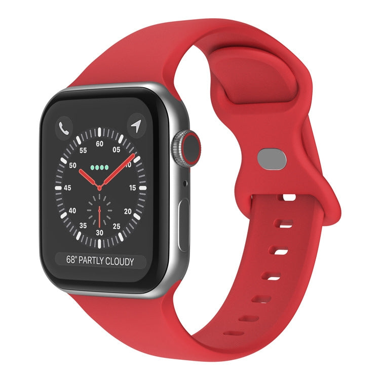 สายรัดนาฬิกาซิลิโคนหัวเข็มขัดผีเสื้อ ขนาด: S สำหรับ Apple Watch Series, 7 41mm / 6&SE&5&4 40mm / 3&2&1 38mm