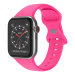 สายรัดนาฬิกาซิลิโคนหัวเข็มขัดผีเสื้อ ขนาด: S สำหรับ Apple Watch Series, 7 41mm / 6&SE&5&4 40mm / 3&2&1 38mm