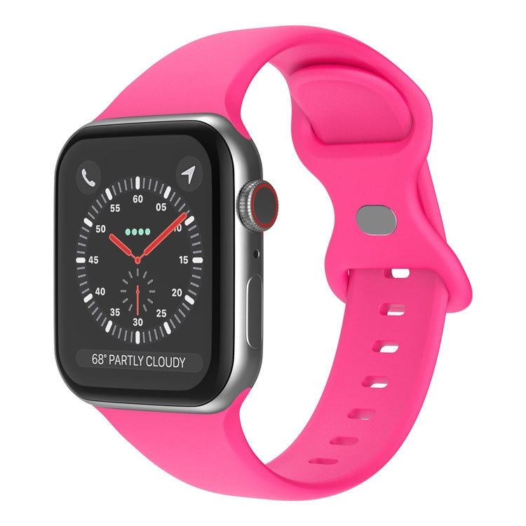 สายรัดนาฬิกาซิลิโคนหัวเข็มขัดผีเสื้อ ขนาด: S สำหรับ Apple Watch Series, 7 41mm / 6&SE&5&4 40mm / 3&2&1 38mm