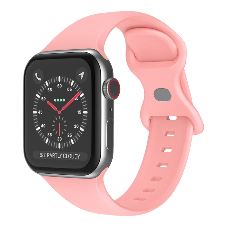สายรัดนาฬิกาซิลิโคนหัวเข็มขัดผีเสื้อ ขนาด: S สำหรับ Apple Watch Series, 7 41mm / 6&SE&5&4 40mm / 3&2&1 38mm