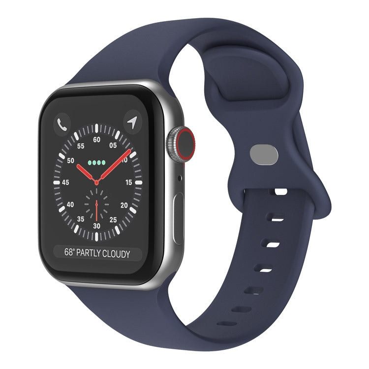 สายรัดนาฬิกาซิลิโคนหัวเข็มขัดผีเสื้อ ขนาด: S สำหรับ Apple Watch Series, 7 41mm / 6&SE&5&4 40mm / 3&2&1 38mm