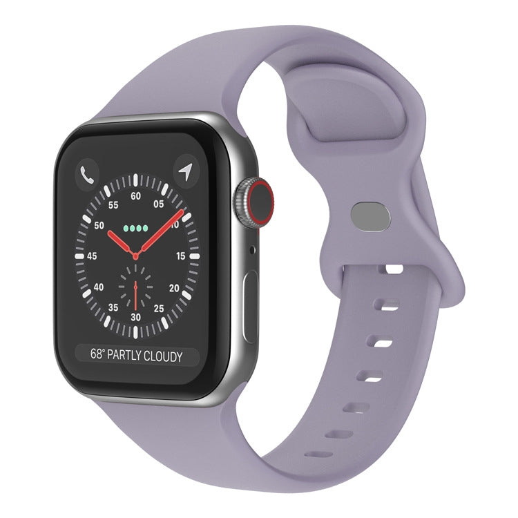 สายรัดนาฬิกาซิลิโคนหัวเข็มขัดผีเสื้อ ขนาด: S สำหรับ Apple Watch Series, 7 41mm / 6&SE&5&4 40mm / 3&2&1 38mm