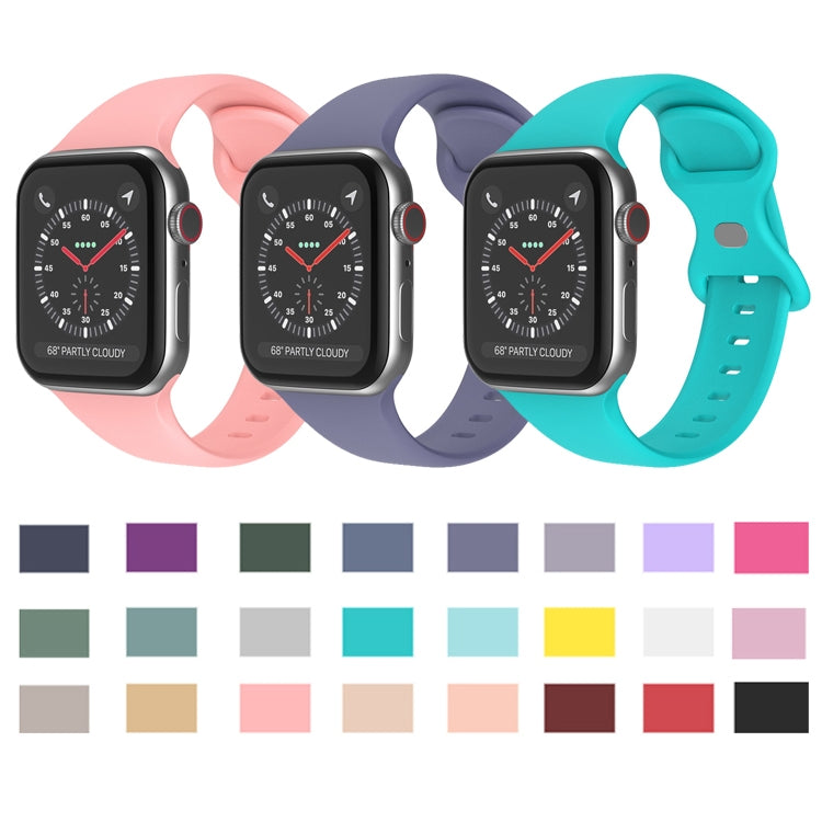 สายรัดนาฬิกาซิลิโคนหัวเข็มขัดผีเสื้อ ขนาด: S สำหรับ Apple Watch Series, 7 41mm / 6&SE&5&4 40mm / 3&2&1 38mm