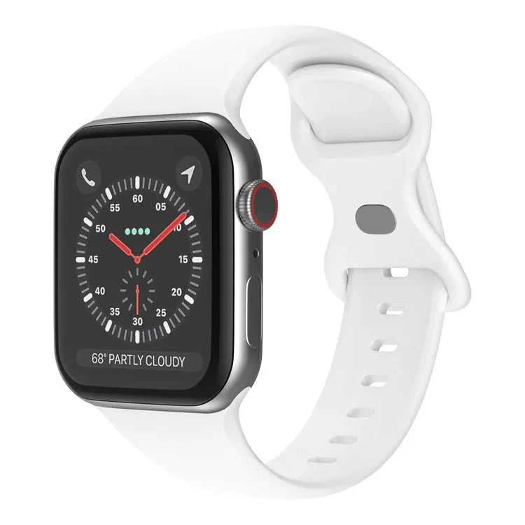 สายซิลิโคนหัวเข็มขัดผีเสื้อ ขนาด: S สำหรับ Apple Watch Series, 7 45mm / 6&SE&5&4 44mm / 3&2&1 42mm