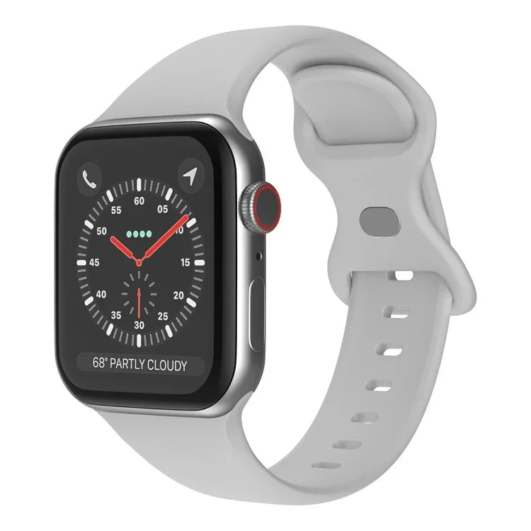 สายซิลิโคนหัวเข็มขัดผีเสื้อ ขนาด: S สำหรับ Apple Watch Series, 7 45mm / 6&SE&5&4 44mm / 3&2&1 42mm