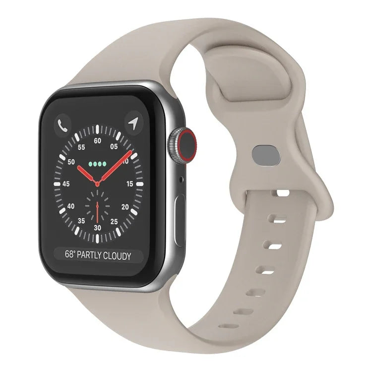 สายซิลิโคนหัวเข็มขัดผีเสื้อ ขนาด: S สำหรับ Apple Watch Series, 7 45mm / 6&SE&5&4 44mm / 3&2&1 42mm