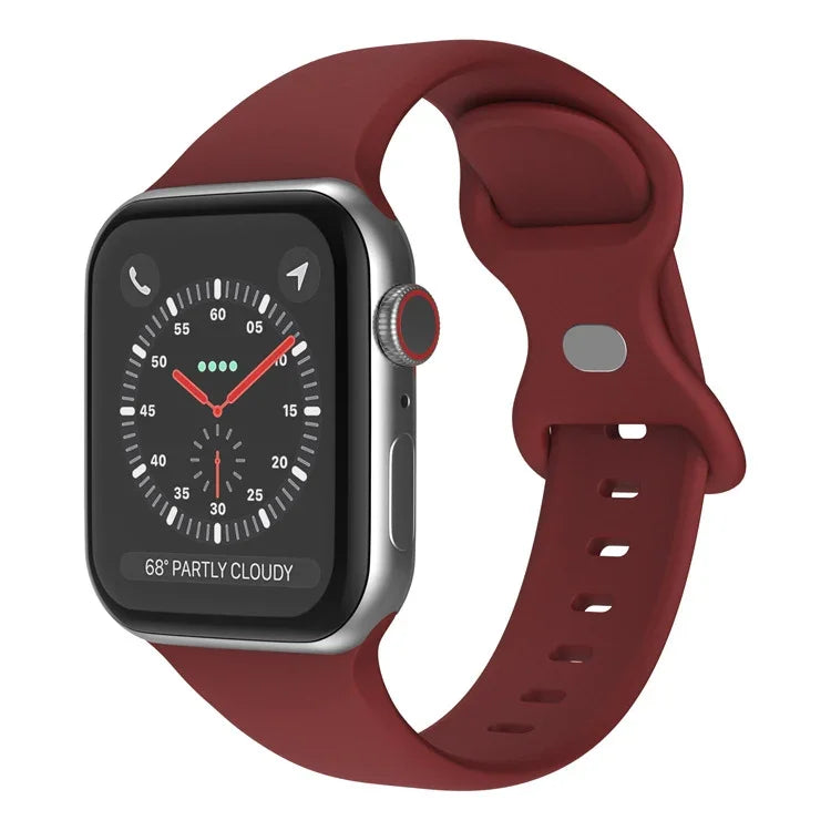 สายซิลิโคนหัวเข็มขัดผีเสื้อ ขนาด: S สำหรับ Apple Watch Series, 7 45mm / 6&SE&5&4 44mm / 3&2&1 42mm