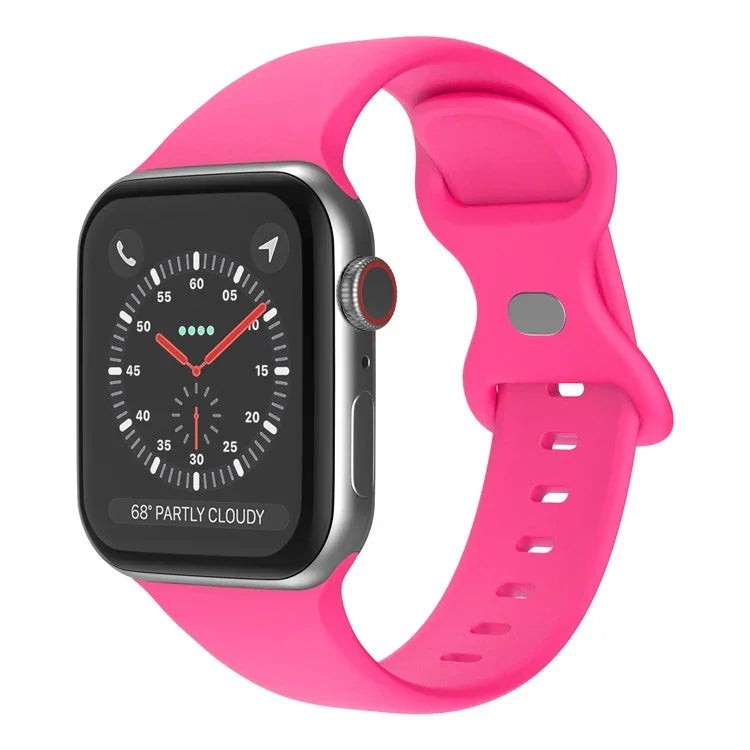 สายซิลิโคนหัวเข็มขัดผีเสื้อ ขนาด: S สำหรับ Apple Watch Series, 7 45mm / 6&SE&5&4 44mm / 3&2&1 42mm