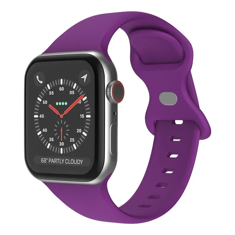 สายซิลิโคนหัวเข็มขัดผีเสื้อ ขนาด: S สำหรับ Apple Watch Series, 7 45mm / 6&SE&5&4 44mm / 3&2&1 42mm
