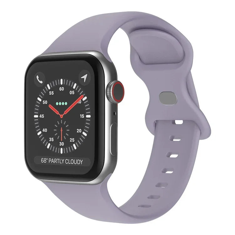 สายซิลิโคนหัวเข็มขัดผีเสื้อ ขนาด: S สำหรับ Apple Watch Series, 7 45mm / 6&SE&5&4 44mm / 3&2&1 42mm
